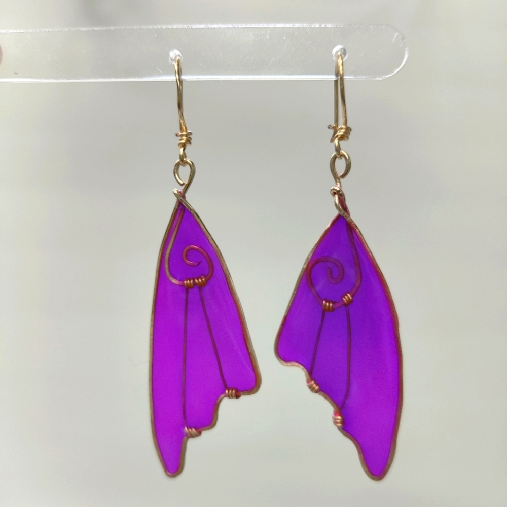 Wire Wrapped Cicada Wing Earrings